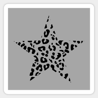 Cutout Black Leopard Print Star Sticker